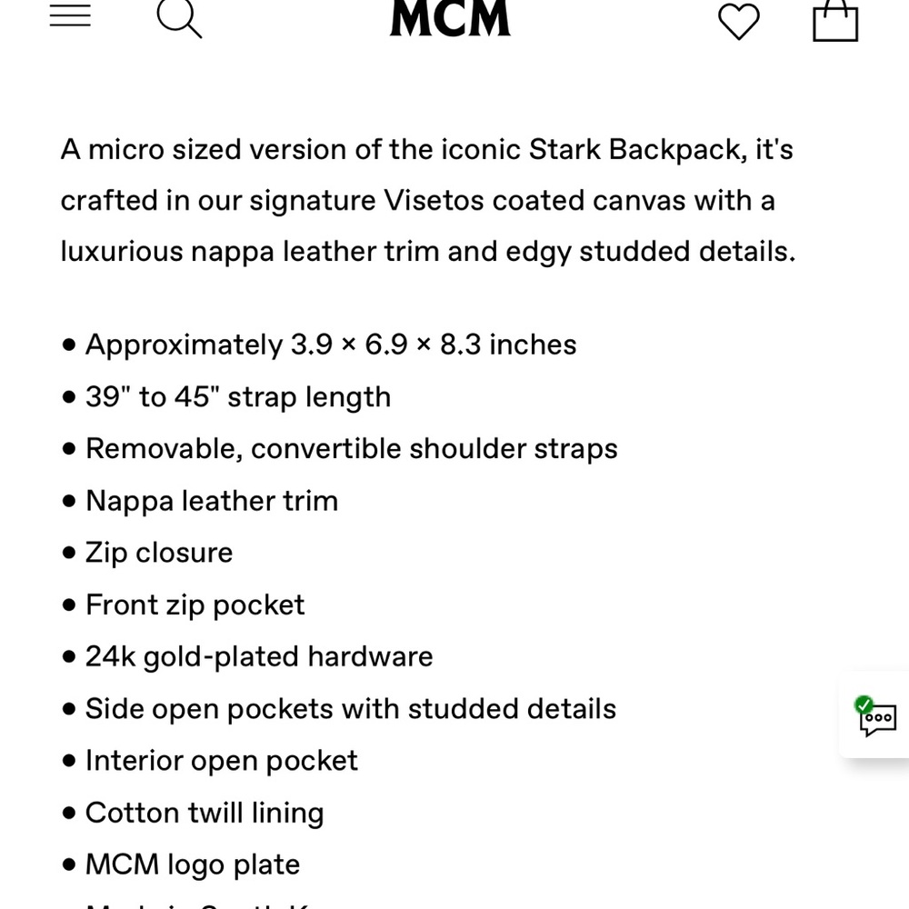 MCM mini bookbag - Picture 8 of 13